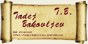 Tadej Bakovljev vizit kartica